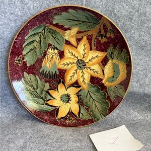Vintage Toyo Trading Co Floral Plate Chinese Ceramic Decorative Plate 10-1/4” -1